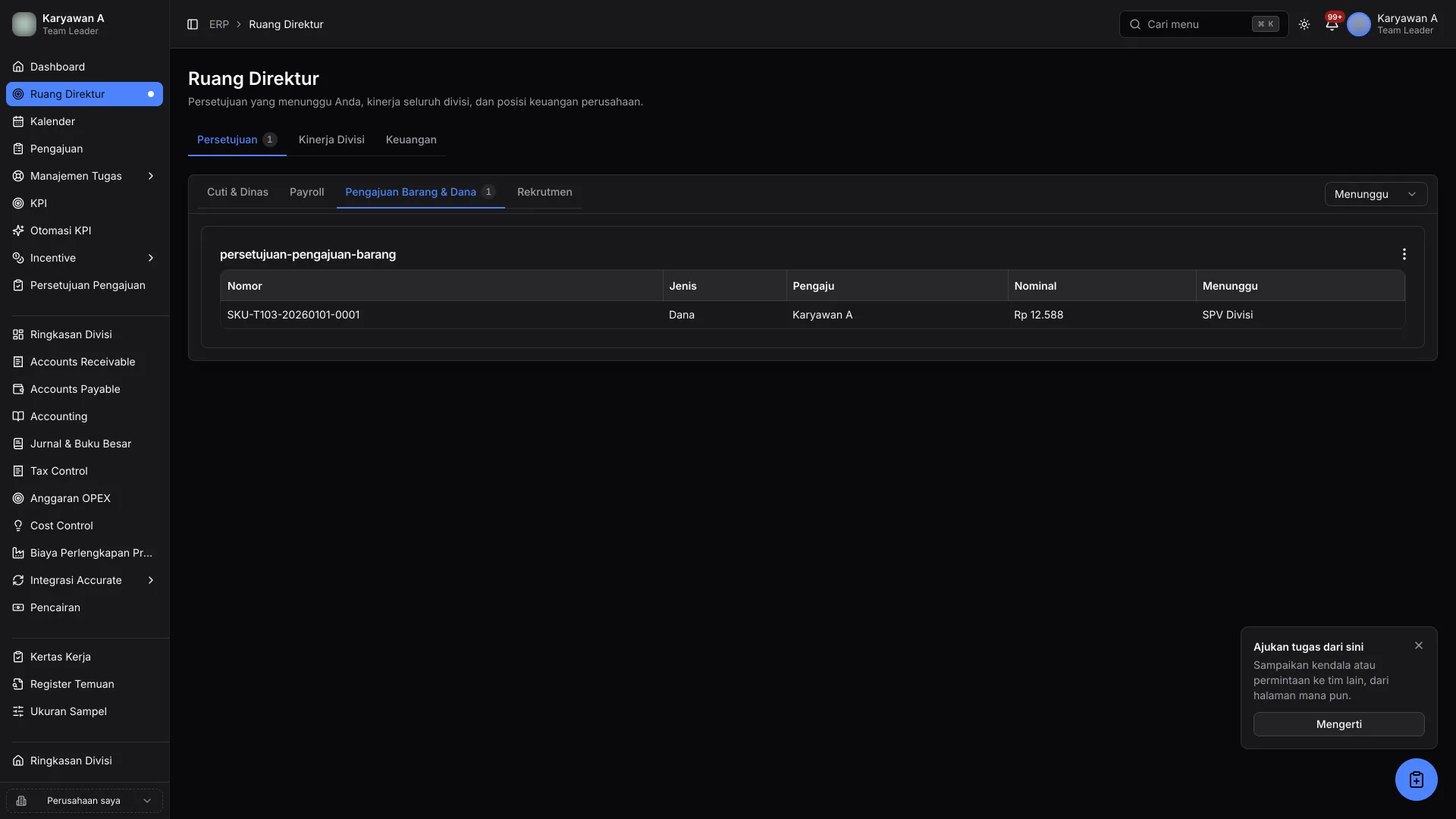 Dashboard — Direktur