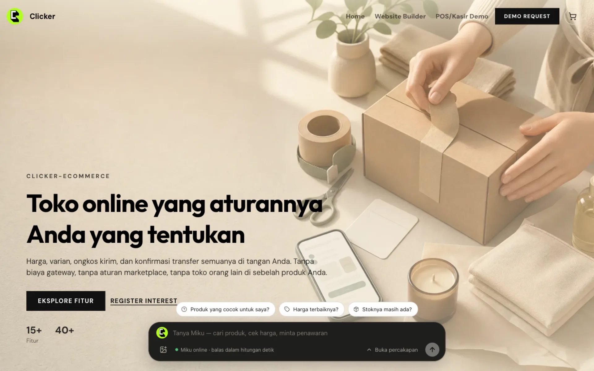 Landing Page & AI Sales Agent (Miku)