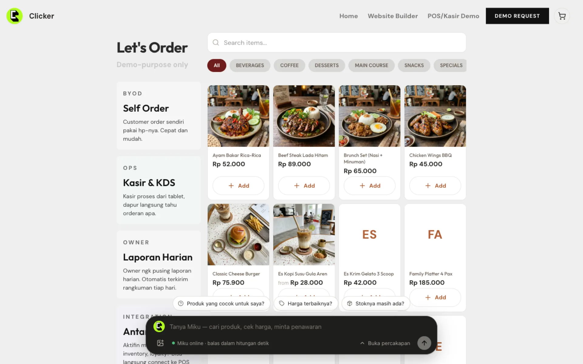 POS & Self-Order Demo